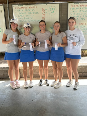 Four of five players record personal bests at Conference Indiana golf meet cover photo