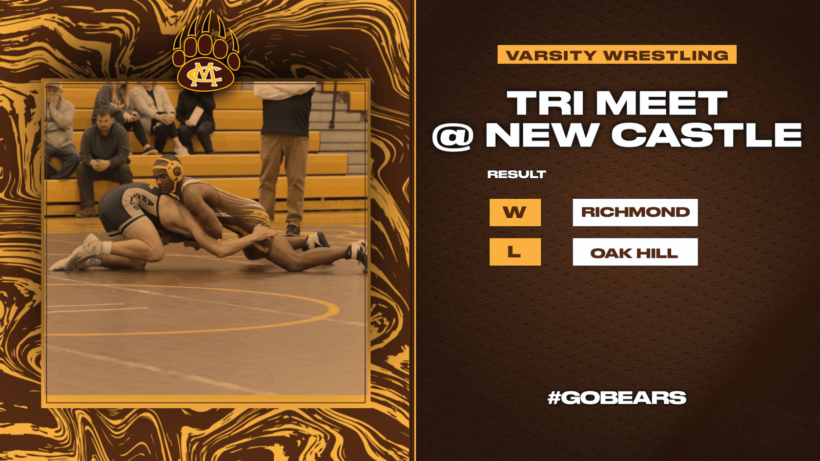 Varsity Wrestling defeats Richmond and falls to Oak Hill cover photo