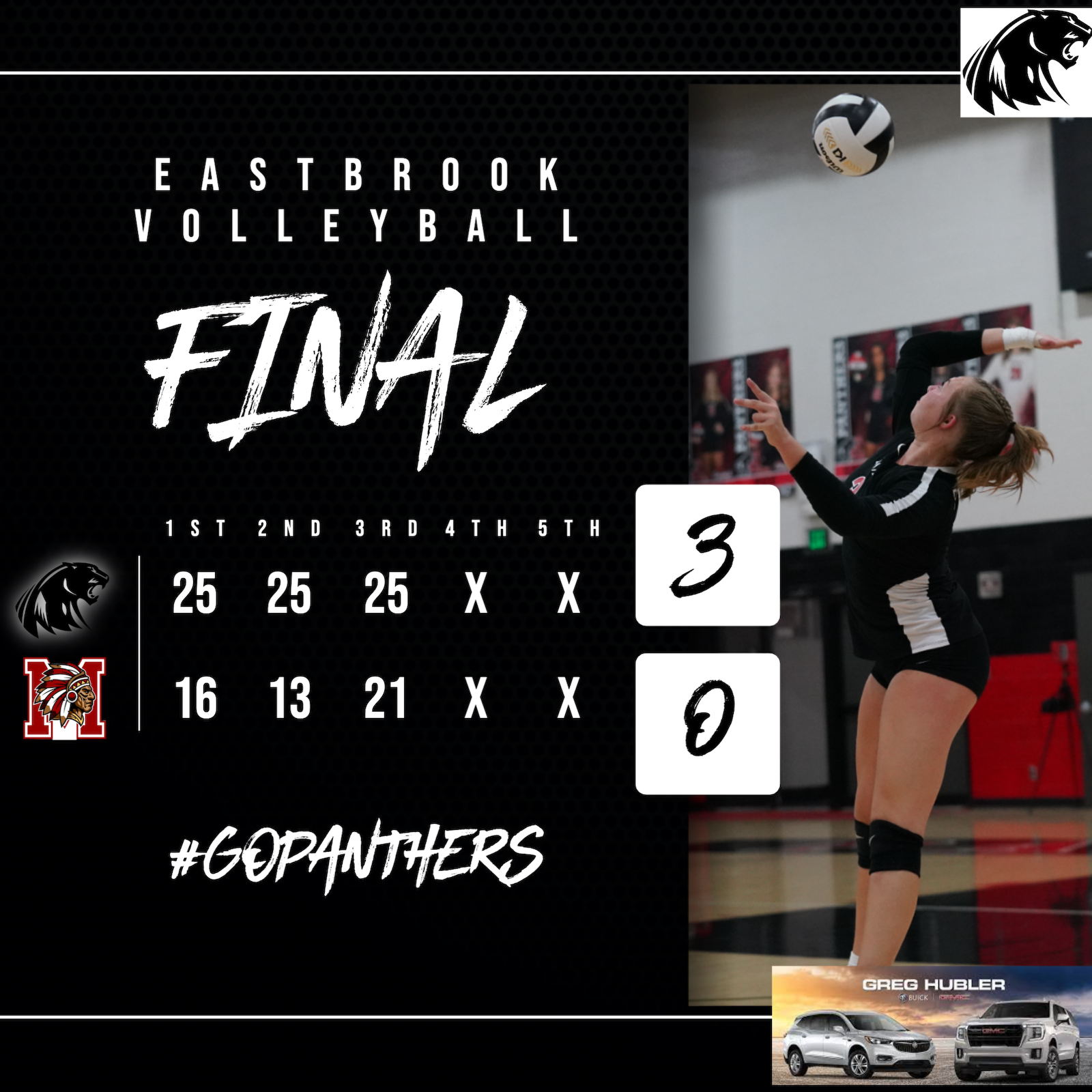 Panthers Defeat Indians in Three Sets cover photo