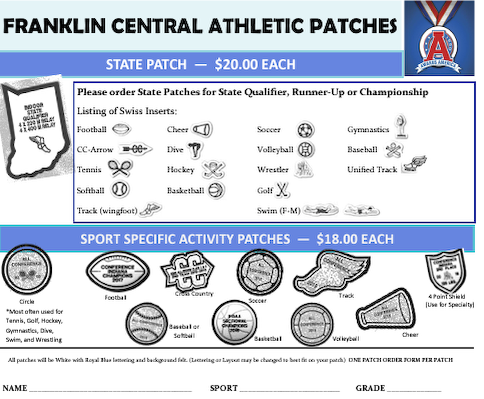 Athletic Patch Orders cover photo