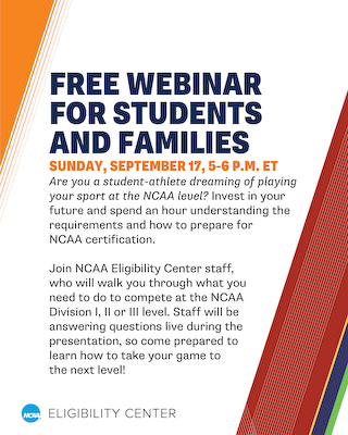 Free NCAA Eligibility Webinar for Students and Families! cover photo