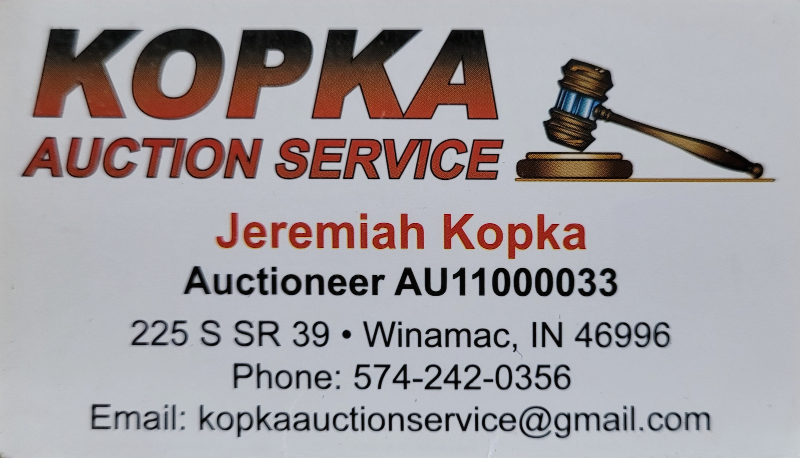 Kopka Auction Service